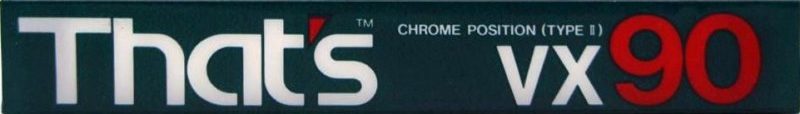 Compact Cassette Thats VX 90 Type II Chrome 1987 Europe