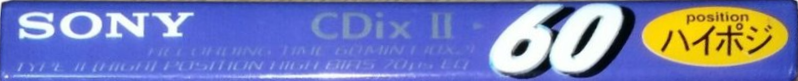 Compact Cassette Sony CDix II 60 "C-60CDX2E" Type II Chrome 1997 Japan