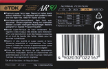 Compact Cassette TDK AR 50 "AR-50ES" Type I Normal 1990 Europe