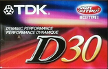 Compact Cassette TDK D 30 Type I Normal 2001 North America