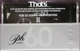 Compact Cassette Thats PH-II 60 Type II Chrome 1989 Japan