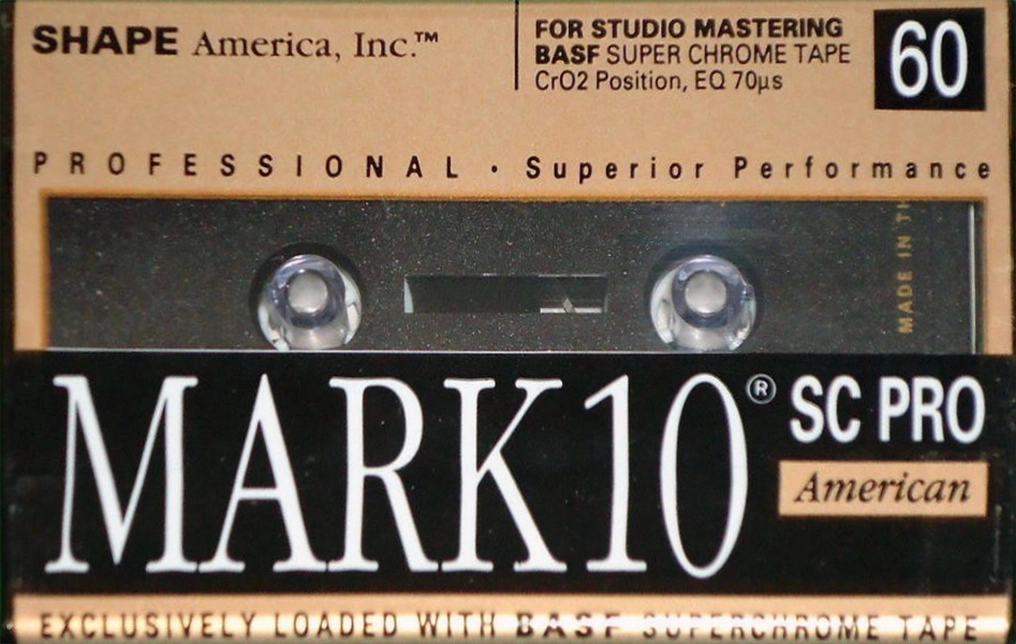 Compact Cassette Shape Mark 10 SC Pro 60 Type II Chrome 1984 USA