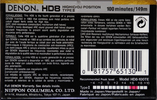 Compact Cassette Denon HD8 100 "HD8-100TE" Type II Chrome 1992 Worldwide