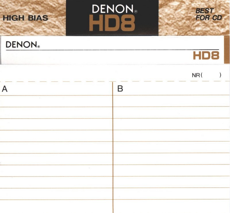 Compact Cassette Denon HD8 100 "HD8-100TE" Type II Chrome 1992 Worldwide