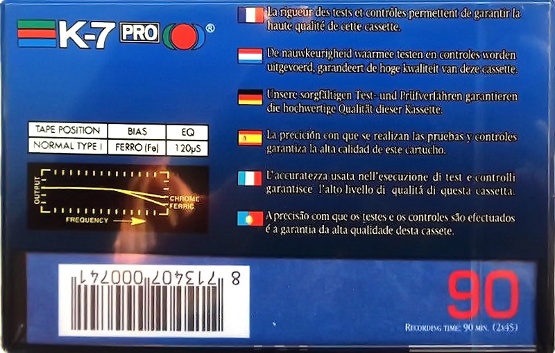 Compact Cassette K-7 FE-X 90 "PRO" Type I Normal 1990 Europe