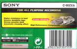 Compact Cassette Sony ZX 90 "C-90ZXA" Type I Normal 1999 Europe