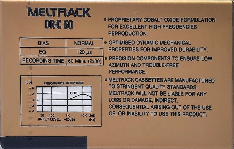 Compact Cassette Meltrack DR-C 60 "Cobalt" Type I Normal India