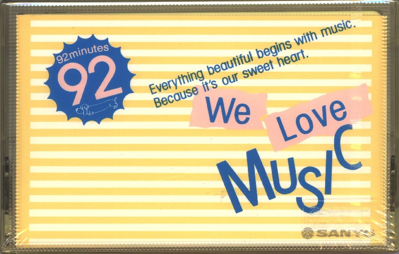 Compact Cassette Sanyo We Love Music 92 "Yellow" Type I Normal 1986 Japan