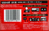 Compact Cassette Maxell UR 90 Type I Normal 2000 North America