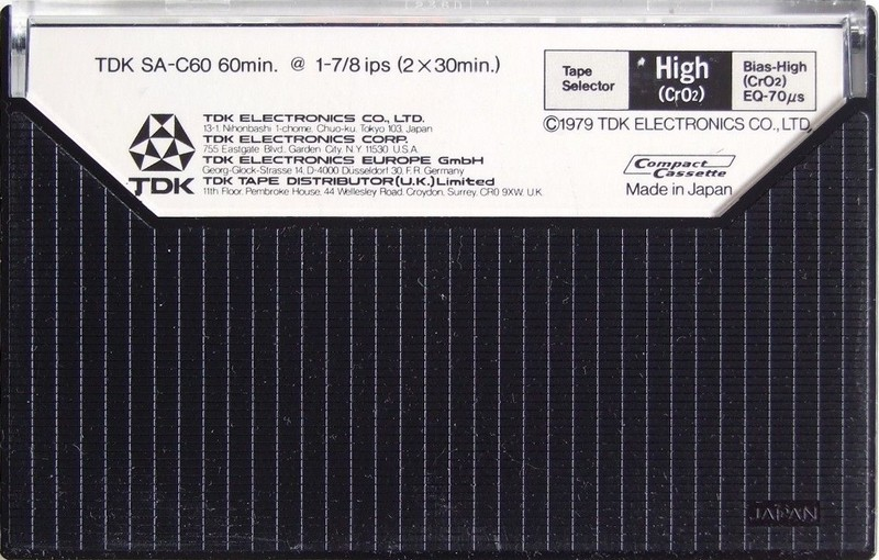 Compact Cassette TDK SA 60 Type II Chrome 1979 Europe, USA