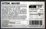 Compact Cassette TDK MA-X 90 Type I Normal 1986 Worldwide