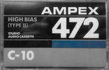 Compact Cassette Ampex 472 10 Type II Chrome 1985 USA