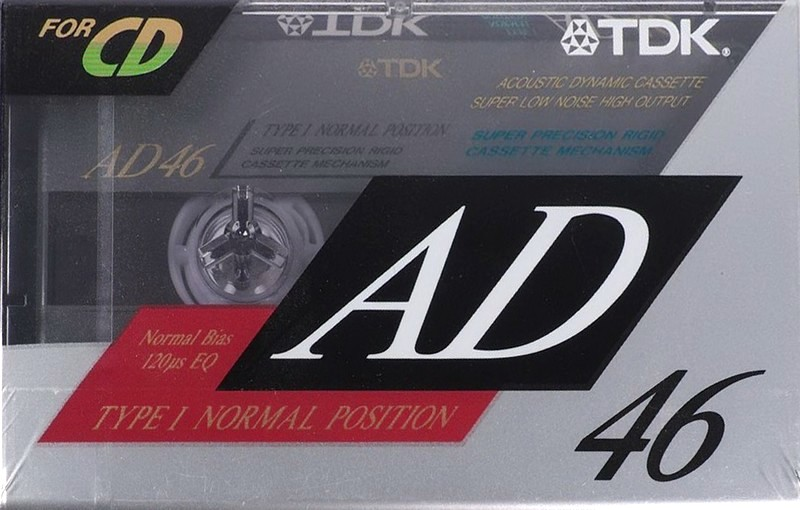 Compact Cassette TDK AD 46 "AD-46R" Type I Normal 1991 Japan