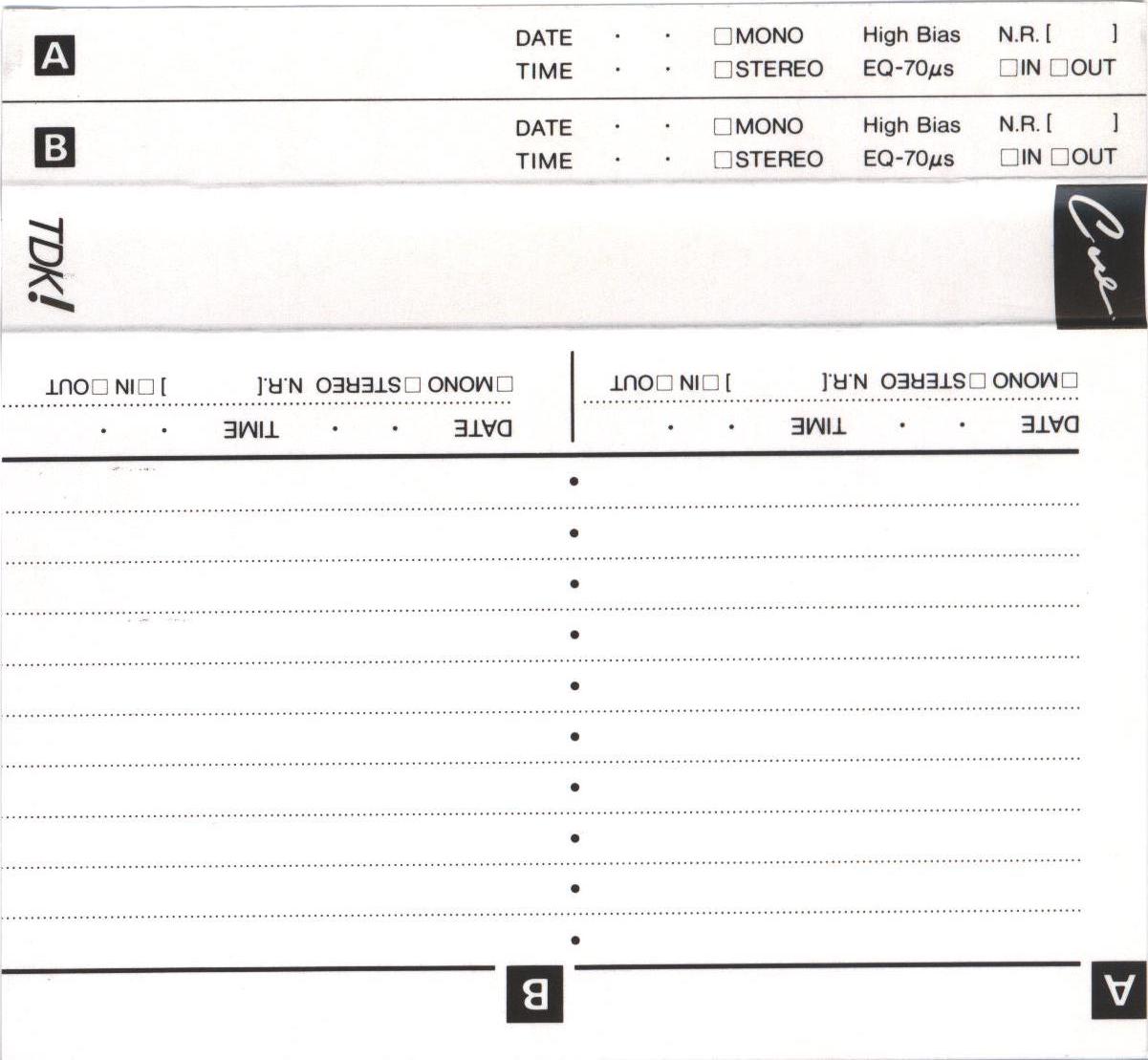 Compact Cassette TDK CUE 60 "CUE-60B" Type II Chrome 1988 Japan