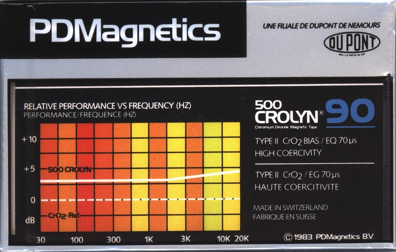 Compact Cassette PDM 500 Crolyn 90 Type II Chrome 1983 Europe