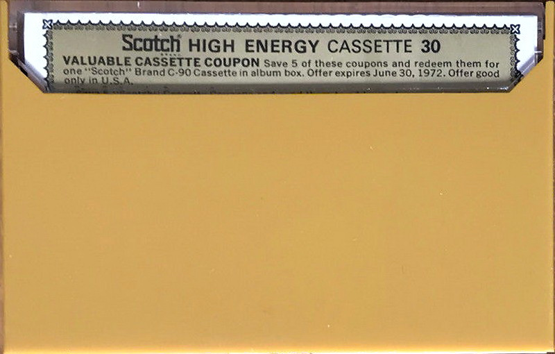 Compact Cassette Scotch High Energy 30 Type I Normal 1972 USA