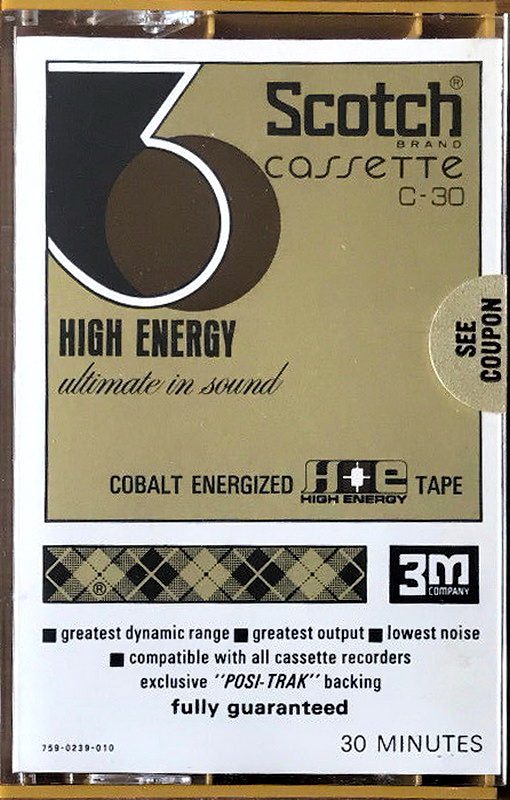 Compact Cassette Scotch High Energy 30 Type I Normal 1972 USA