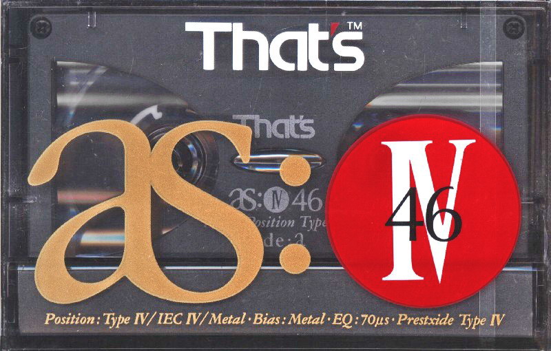 Compact Cassette Thats AS IV 46 Type IV Metal 1990 Europe