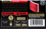 Compact Cassette TDK SA-X 60 Type II Chrome 1992 North America