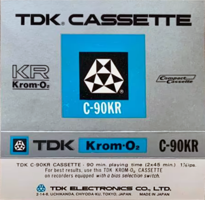 Compact Cassette TDK KR Krom 90 Type II Chrome 1972 USA
