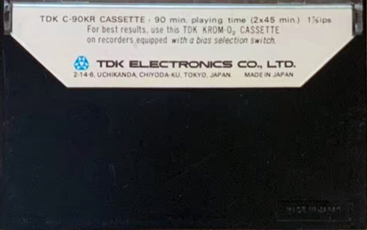 Compact Cassette TDK KR Krom 90 Type II Chrome 1972 USA