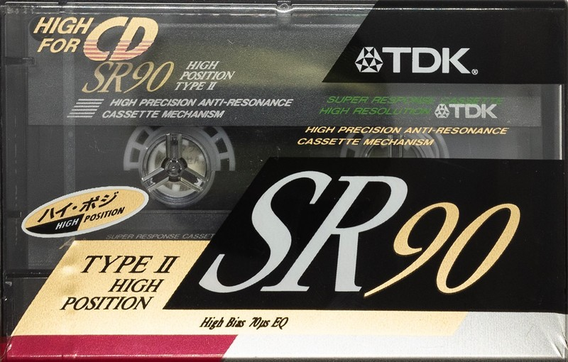 Compact Cassette TDK SR 90 "SR-90M" Type II Chrome 1990 Japan
