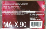 Compact Cassette ONSTAR 90 "MA-X" Type I Normal Thailand