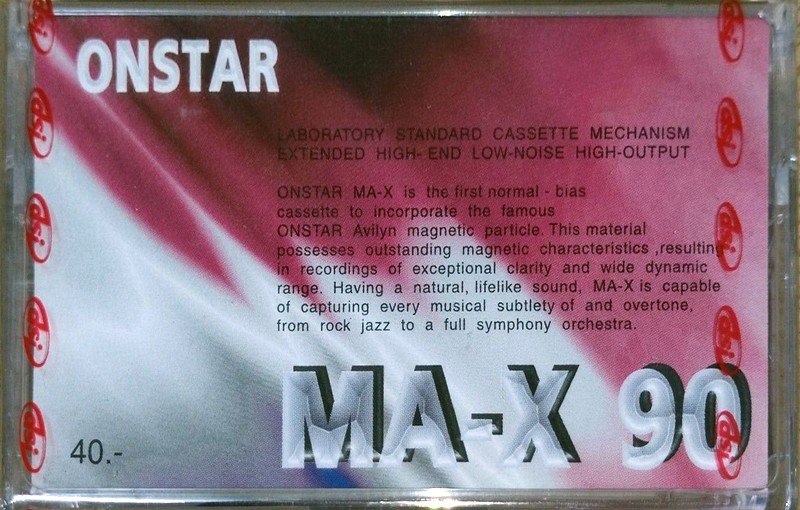 Compact Cassette ONSTAR 90 "MA-X" Type I Normal Thailand