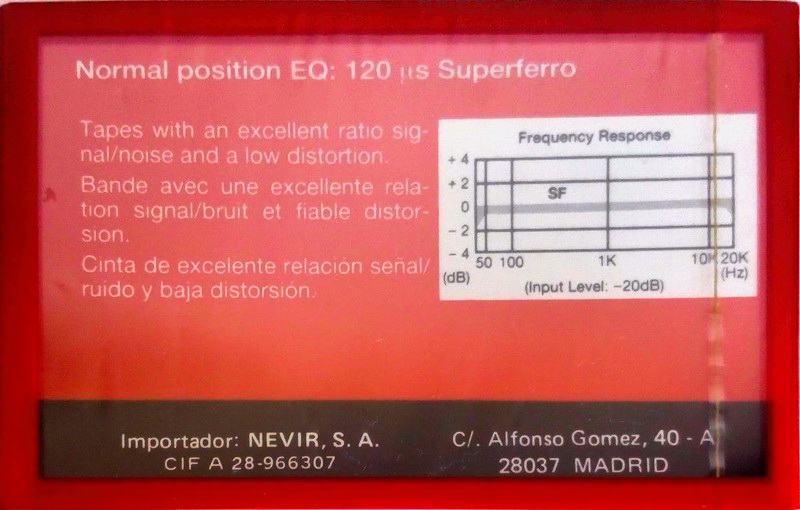 Compact Cassette Nevir 60 Type I Normal Spain