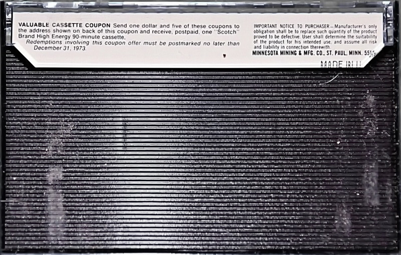 Compact Cassette Scotch High Energy 90 Type I Normal 1973 USA