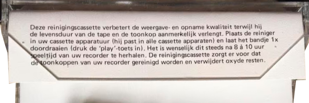 Compact Cassette Discofoon Cleaning Cassette Netherlands