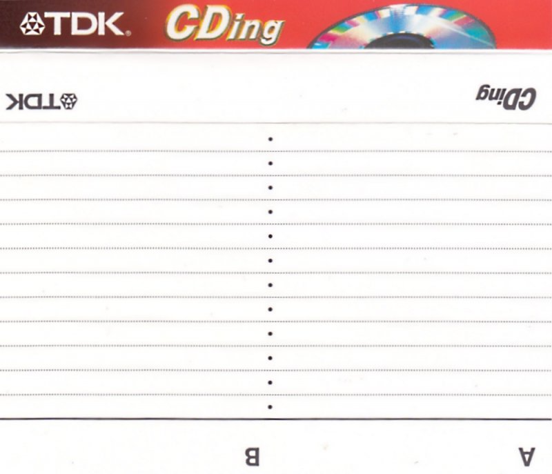 Compact Cassette TDK CDing 1 100 "CDING1-100EC" Type I Normal 1997 Europe