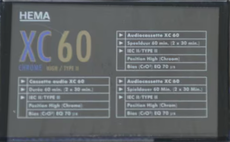Compact Cassette Hema XC 60 Type I Normal 1995 Netherlands