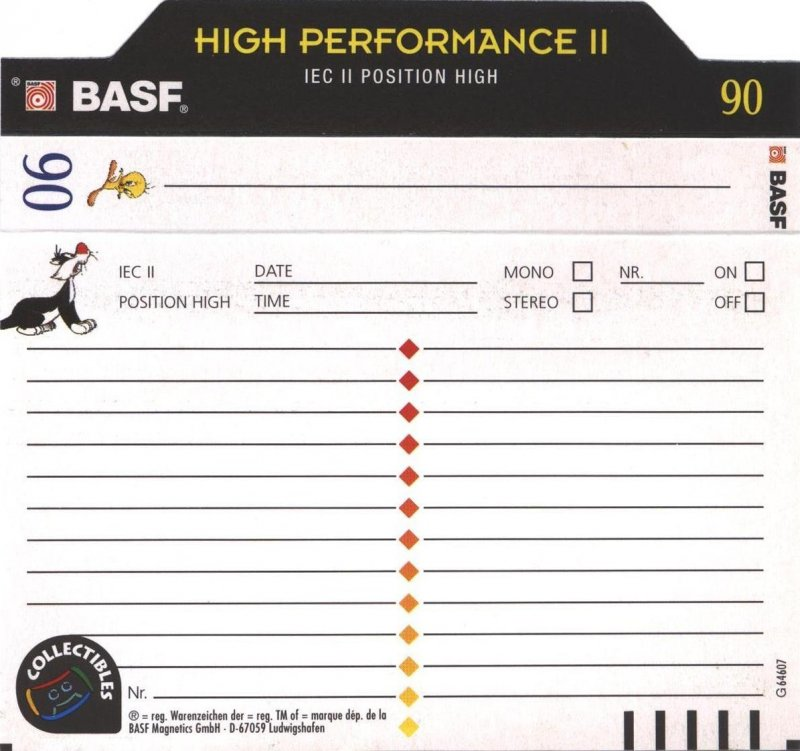 Compact Cassette BASF High Performance II 90 "Looney Tunes Edition I" Type II Chrome 1995 Europe