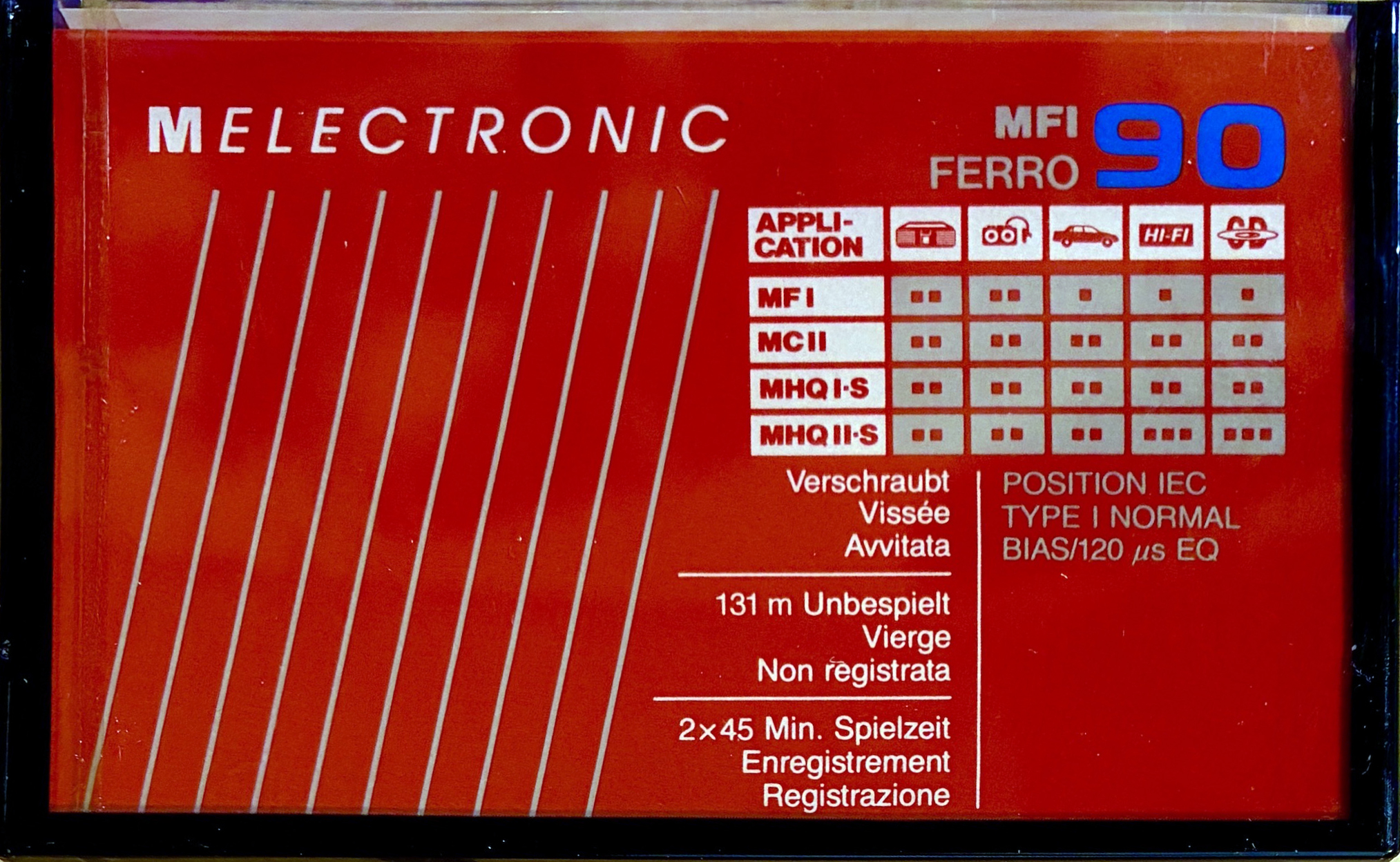 Compact Cassette Melectronic MF I 90 Type I Normal 1987 Switzerland