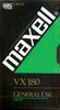 VHS, Video Home System Maxell VX 180 Type II Chrome 1989 Europe
