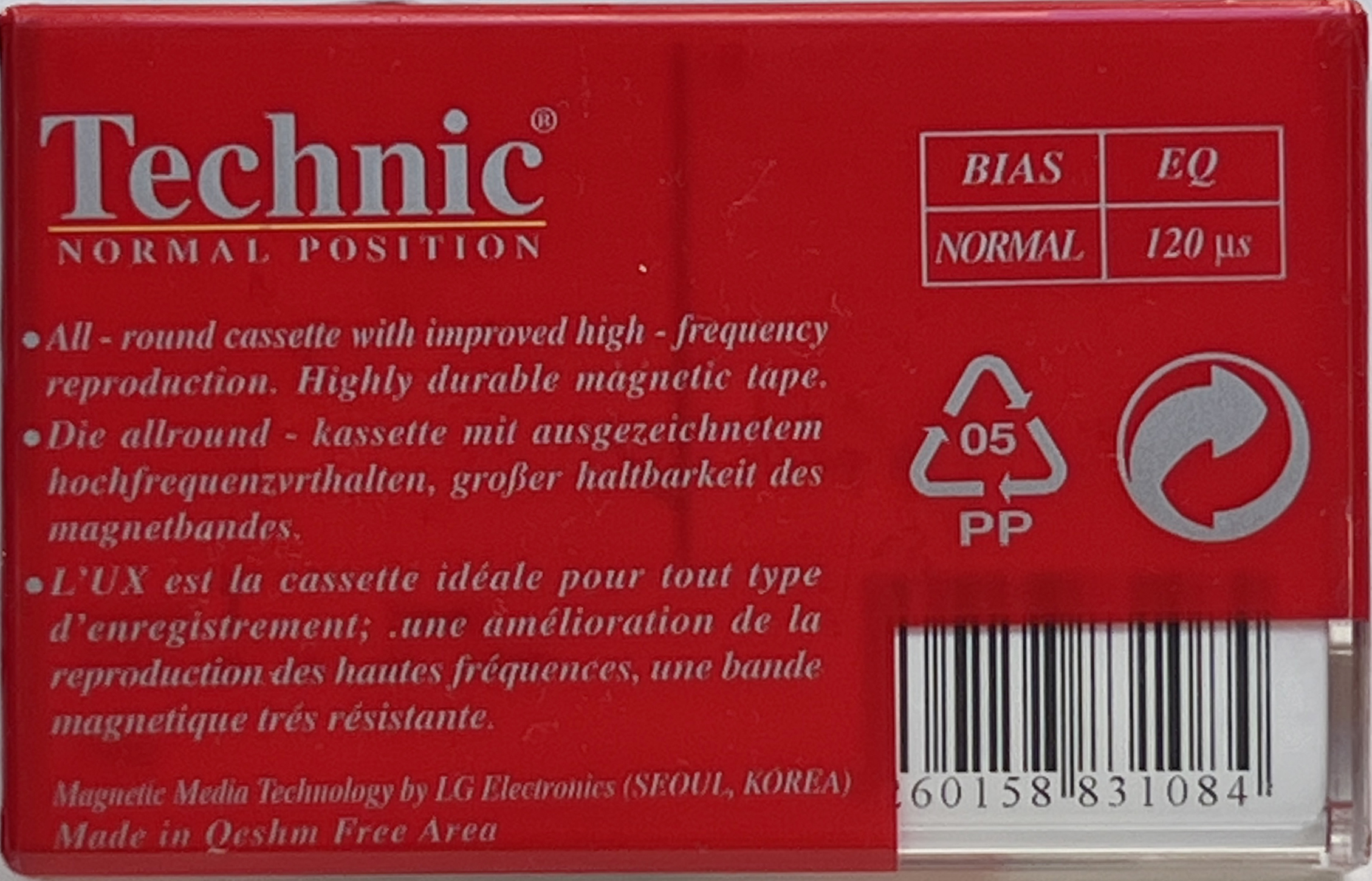 Compact Cassette Technic TX 60 Type I Normal Iran