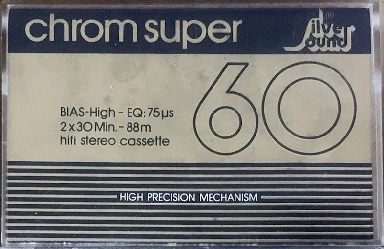 Compact Cassette Silver Sound Chrom Super 60 Type II Chrome 1987 Germany