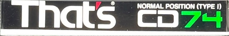 Compact Cassette Thats CD 74 "CD-I" Type I Normal 1987 USA