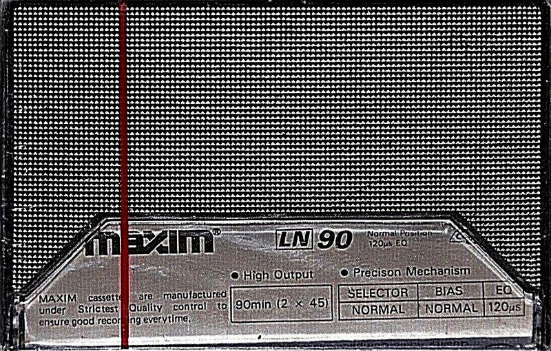 Compact Cassette Maxim LN 90 Type I Normal 1989 Hong Kong