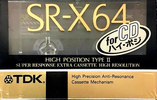 Compact Cassette TDK SR-X 64 "SR-X64K" Type II Chrome 1989 Japan