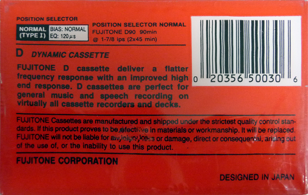 Compact Cassette Fujitone 90 Type I Normal USA