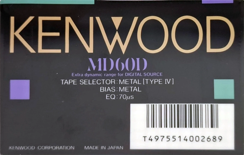 Compact Cassette Kenwood MD 60 Type IV Metal 1987 Japan