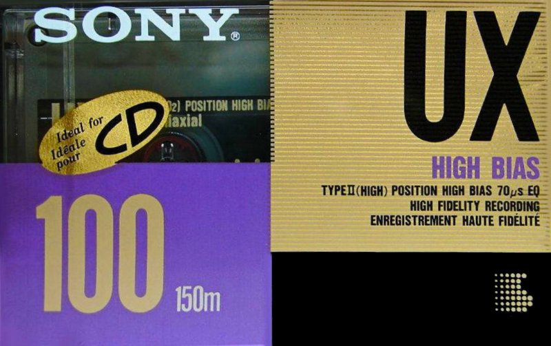 Compact Cassette Sony UX 100 Type II Chrome 1990 North America