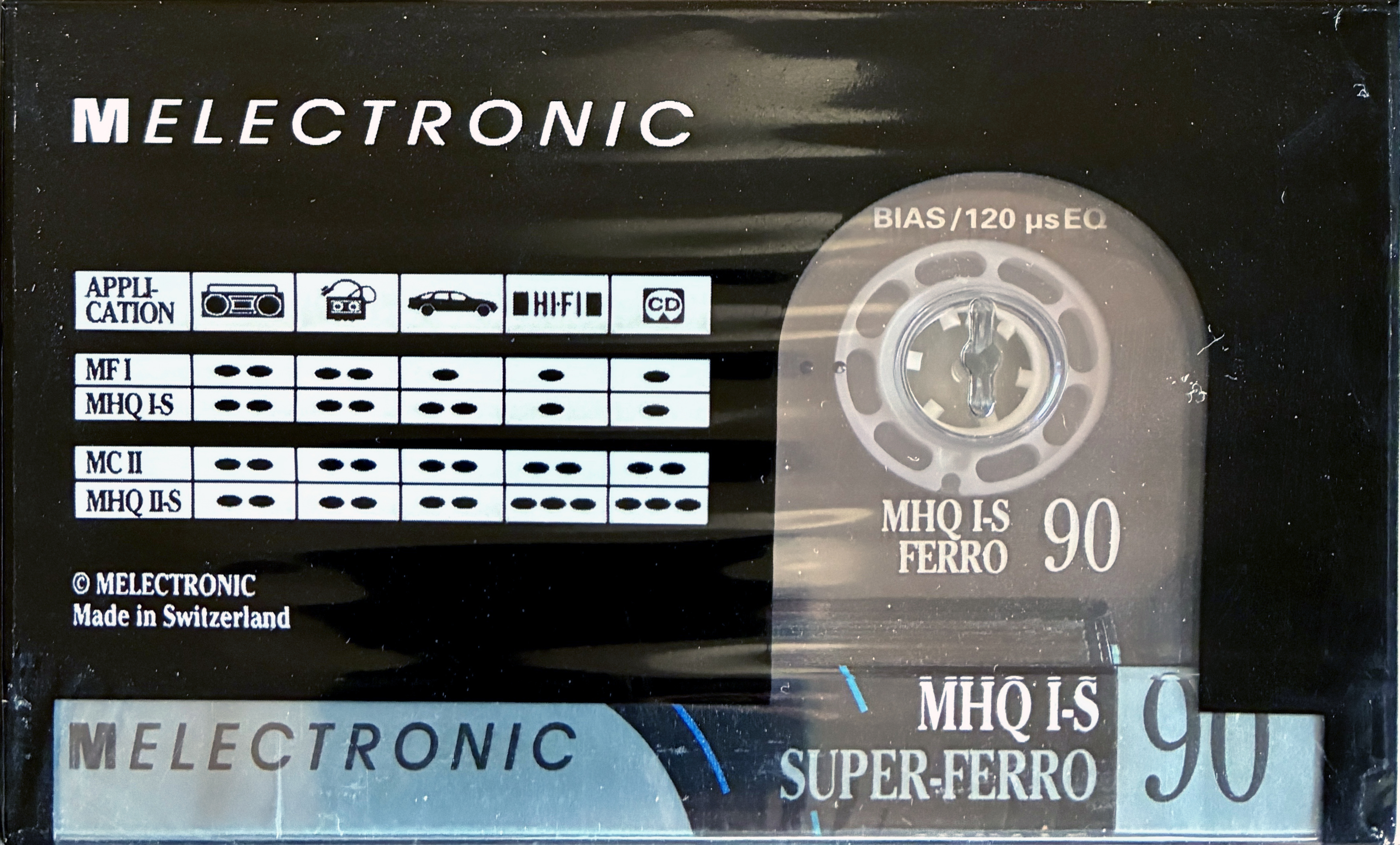 Compact Cassette Melectronic MHQ I-S 90 Type I Normal 1993 Switzerland