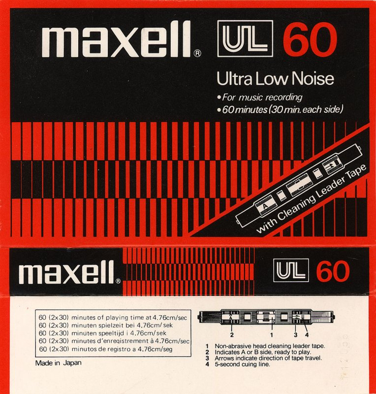 Compact Cassette Maxell UL 60 Type I Normal 1977 Europe