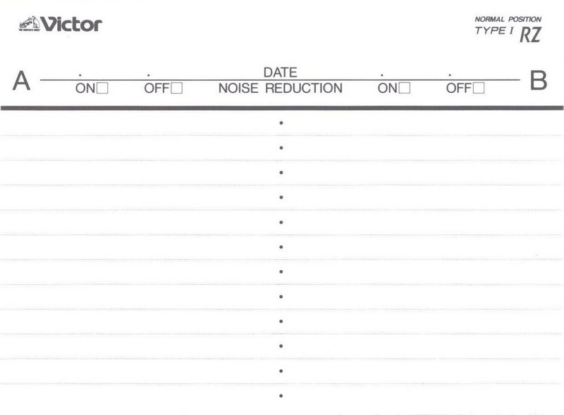 Compact Cassette Victor RZ 10 "RZ-10S" Type I Normal 1996 Japan