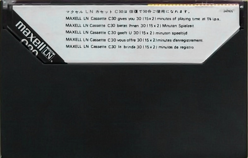 Compact Cassette Maxell LN 30 Type I Normal 1972 Worldwide