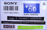 Compact Cassette Sony CDix I 60 "C-60CDX1a" Type I Normal 1992 Japan