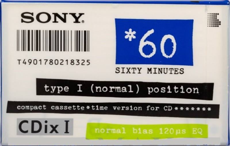 Compact Cassette Sony CDix I 60 "C-60CDX1a" Type I Normal 1992 Japan